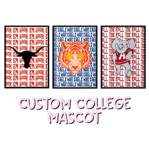 CUSTOM College Maskottchen Wand Kunst Design (Digitaler Download), Preppy Wandkunst, Raumdekor, Poster Druck, Drucke, Preppy, Wandkunst