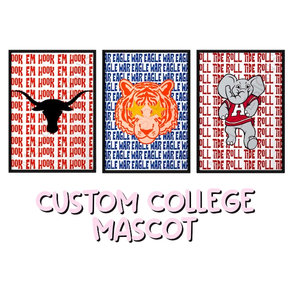 CUSTOM College Mascot Wall Art Design (Digital Download), Preppy Wall Art, Room Decor, Poster Print, Prints, Preppy, Wall Art