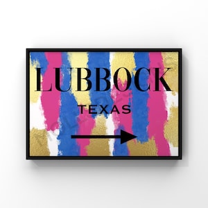 Preppy Lubbock Texas Abstract (Digital Download), Preppy Wall Art, Room Decor, Poster Print, Prints, Preppy, Wall Art
