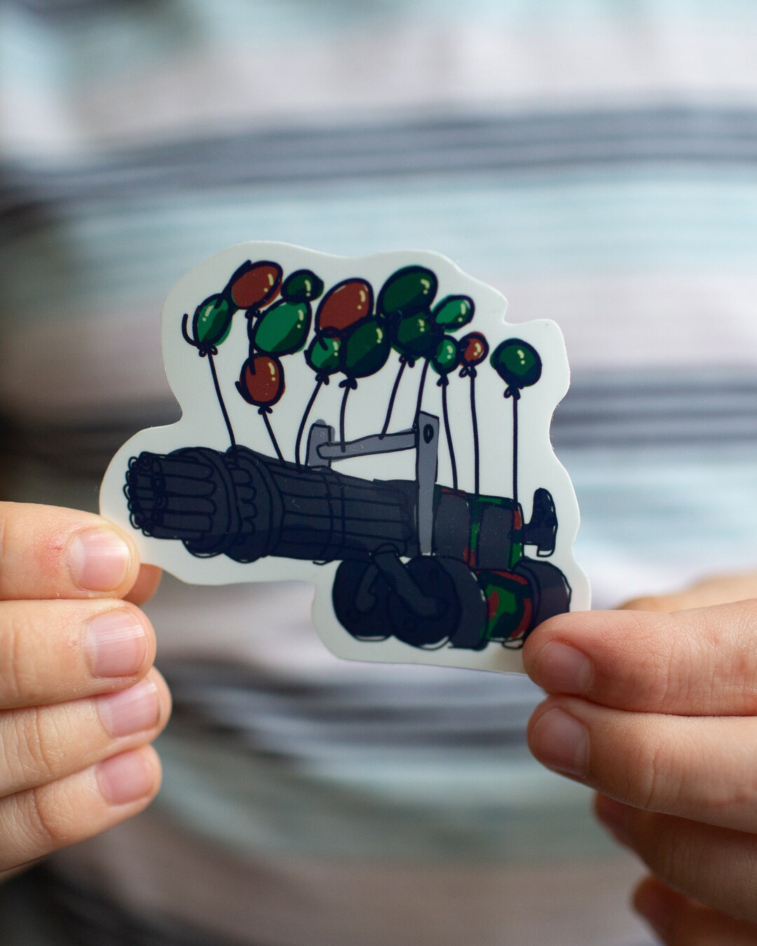 Small Sticker Gun Mini Gun Party Sticker, Mini Gun Sticker, Balloon Sticker, Crazy ...