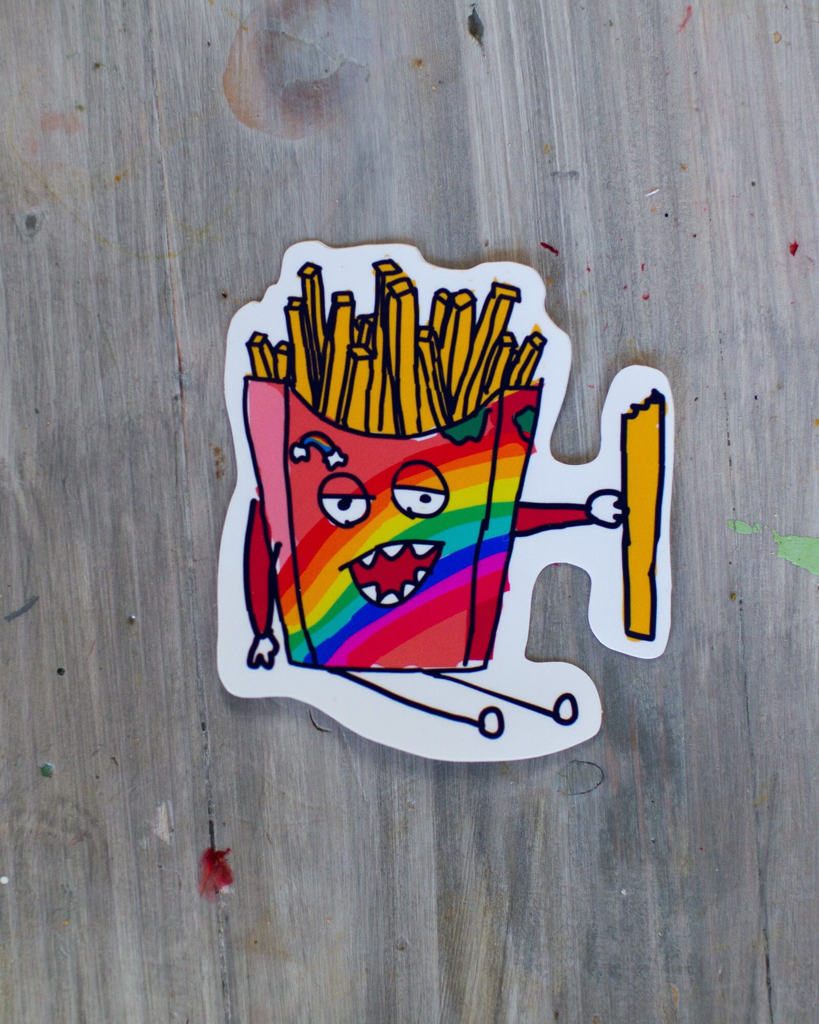 French Fry Man Sticker French Fries Sticker Derpy Man Crazy Etsy UK