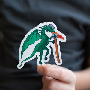 Wizard Dragon Vinyl Sticker, Dragon Sticker, Wizard Sticker, Vinyl Sticker