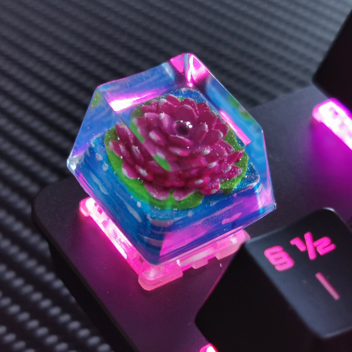 Lotus Flower Custom Resin Keycap Colorful Keycaps Handmade Etsy