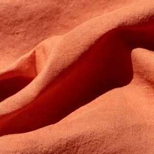 Natural Dyed Linen CORAL image 1