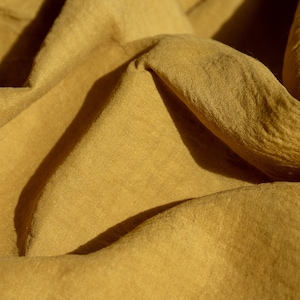 Natural Dyed Linen GOLD image 1