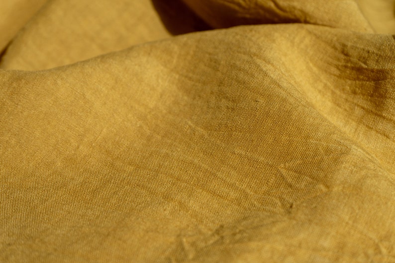 Natural Dyed Linen GOLD image 2