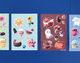 Seasons Stickers/Spring/Summer/Fall/Winter/Kiss-cut Stickers/Four Seasons