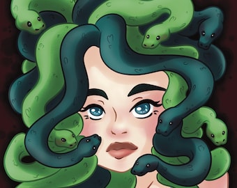 Medusa/Art/Print/8x10 Print/Mythical/Fantasy/Medusa