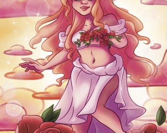 Aphrodite (with/without roses)/Aphrodite/Goddess of Love/Postcard/4"x6"/Art/Print