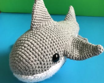Shark/Crocheted Shark/Crochet/Great White Shark/Blacktip Shark/Plushie/Stuffie/Stuffed Shark