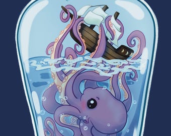 Kraken/Art/Print/Art Print/Sea/8"x10" Print