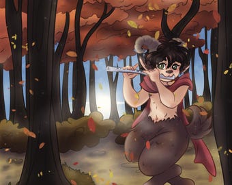 Satyr/Faun/Art/Mythical/Fantasy/Art Print/8x10 Print