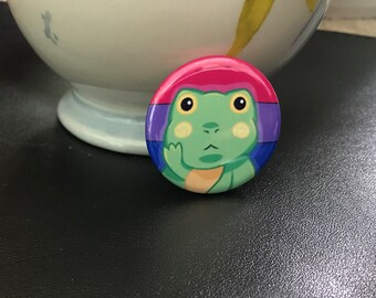 Pride Frog Bi Button