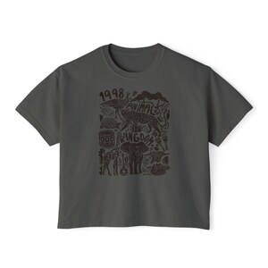 Animal Kingdom est 1998 Women's Boxy Tee, Relaxed Fit Top, Vintage Animal Kingdom image 4