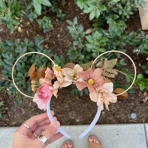 Natural Floral Wire Mouse Ears Headband