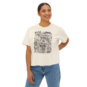 Animal Kingdom est 1998 Women's Boxy Tee, Relaxed Fit Top, Vintage Animal Kingdom image 7