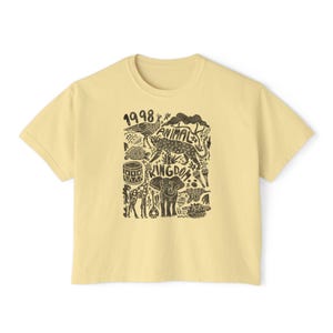 Animal Kingdom est 1998 Women's Boxy Tee, Relaxed Fit Top, Vintage Animal Kingdom image 3