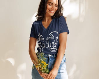 Park hopping is my cardio Women’s relaxed v-neck t-shirt