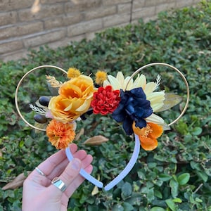 Rustic Natural Floral Wire Mouse Ears Headband