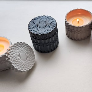 5 empty cement candle jars with lid, candle making, wholesale, jewelry box, hand made