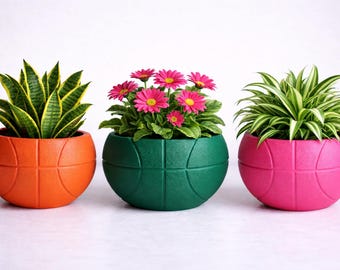 Maceta de baloncesto / Decoración deportiva de cemento hecha a mano / Cuenco de color personalizado / Regalo para fanáticos del baloncesto / Decoración de escritorio y hogar / Fanático de la NBA / Fanático de la WNBA