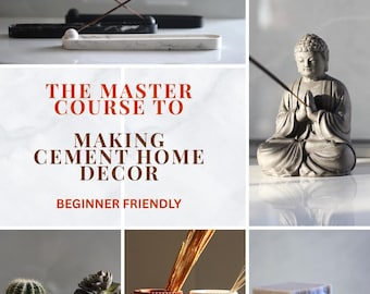 Curso de manualidades con cemento / Decoración de hormigón / Guía paso a paso (Descarga digital)