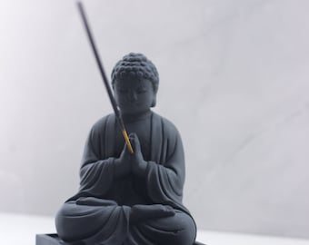 Porta incienso de Buda de hormigón, pieza decorativa, decoración para el hogar, hecho a mano