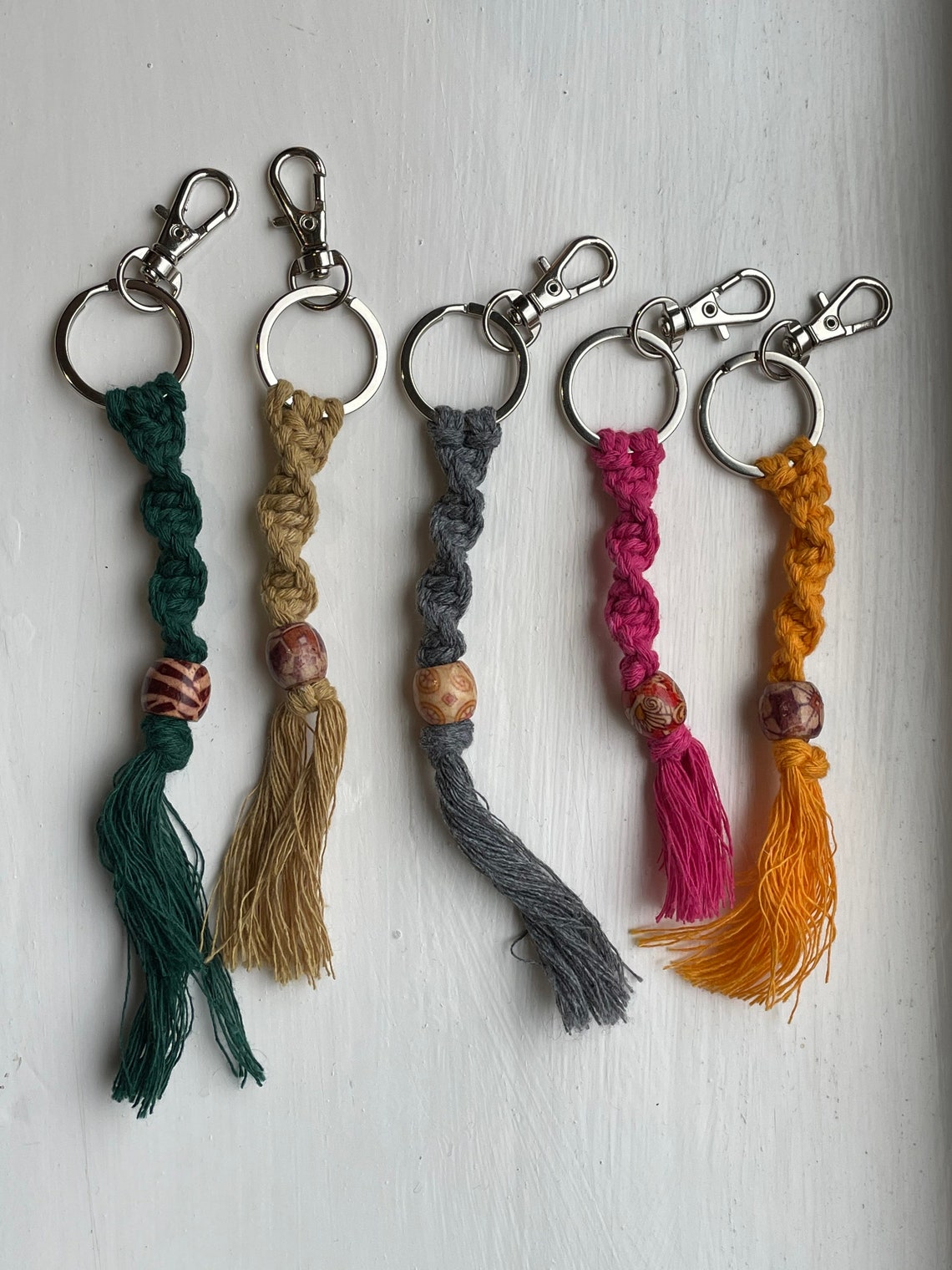 Macramé twist keychain small twist keychain macramé keychain Etsy
