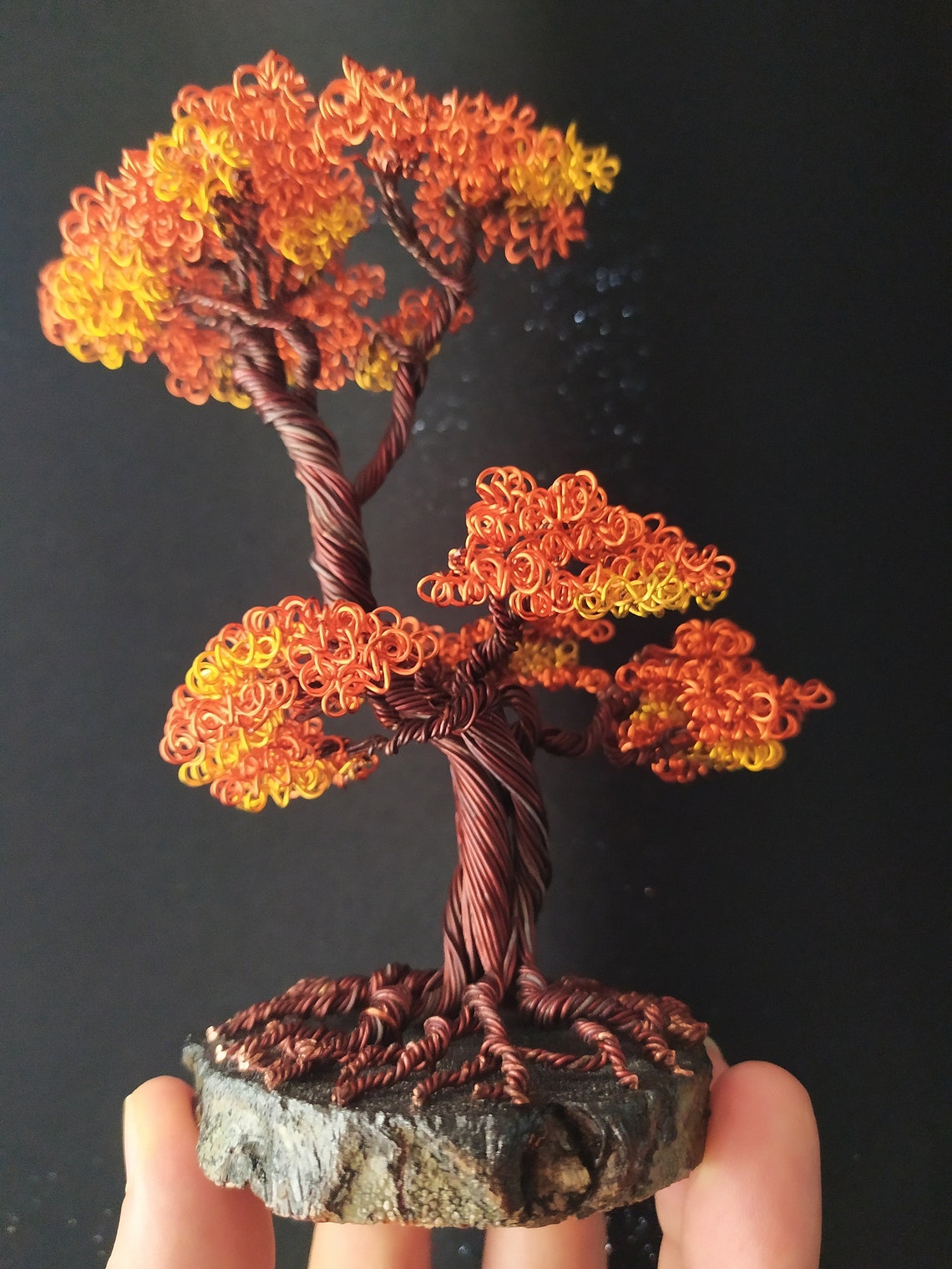 Handgefertigter Bicolor Draht Bonsai Baum Etsy