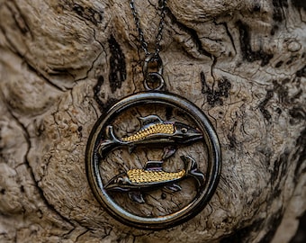 Pisces Necklace: Gold Plated 925 Silver Fish Charm