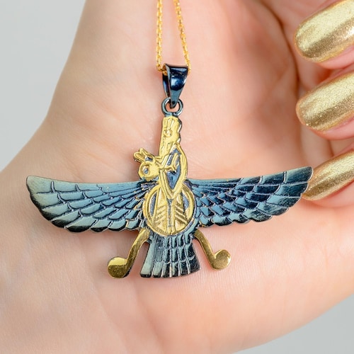Faravahar Ahura Mazda Handmade Silver Necklace Ancient Persia Etsy