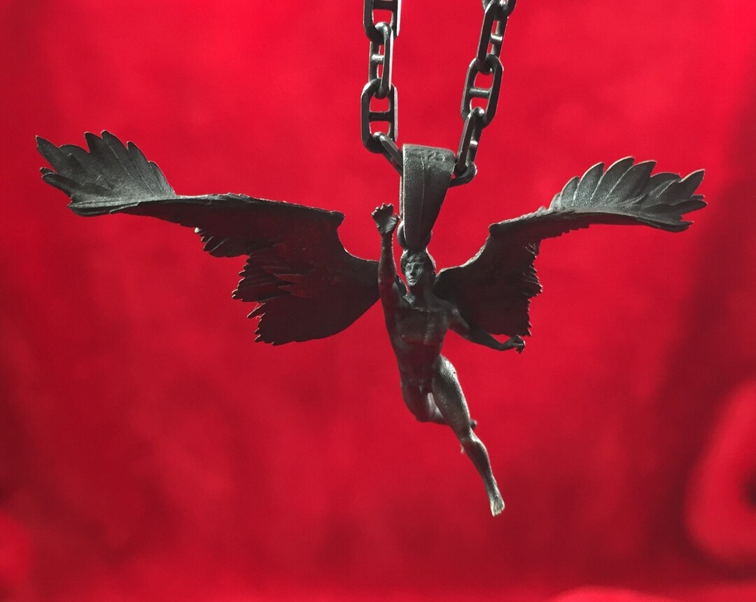 Icarus Necklace, Silver Necklace, Necklace for Men Mythological Jewelry