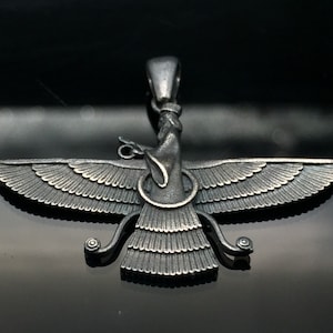 Ahura Mazda Silver Necklace, Farvahar pendant, Ancient Persia Necklace, , Silver Unisex Jewelry, Mythology Necklace, made in Turkey
