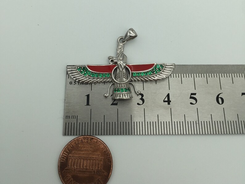 Ahura Mazda Silver Necklace Handcrafted, Ancient Persian Symbol