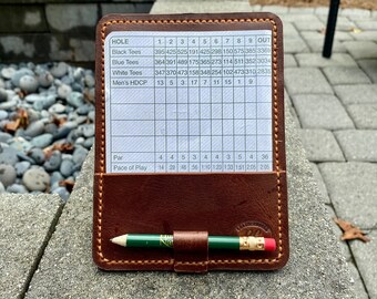 Leather Golf Scorecard Holder