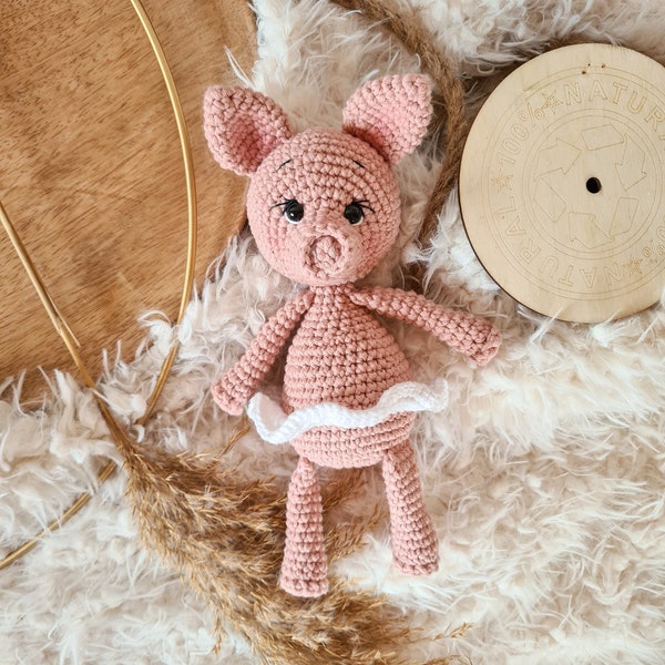 Crochet - Instructions | Pig Lana | Baby pig | Tutu | Ballerina | PDF | German