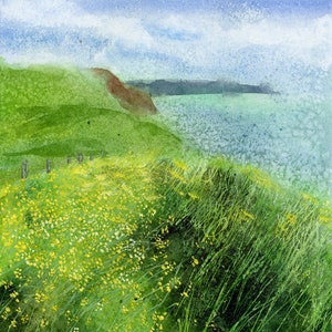 Vers l'est jusqu'à St Aldhelm's Head : carte de voeux et impression d'art