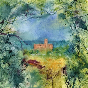 Cathédrale de Guildford, été : carte de voeux et impression d'art