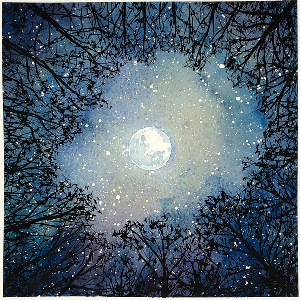 Greetings Card: 'The moonlit clearing'