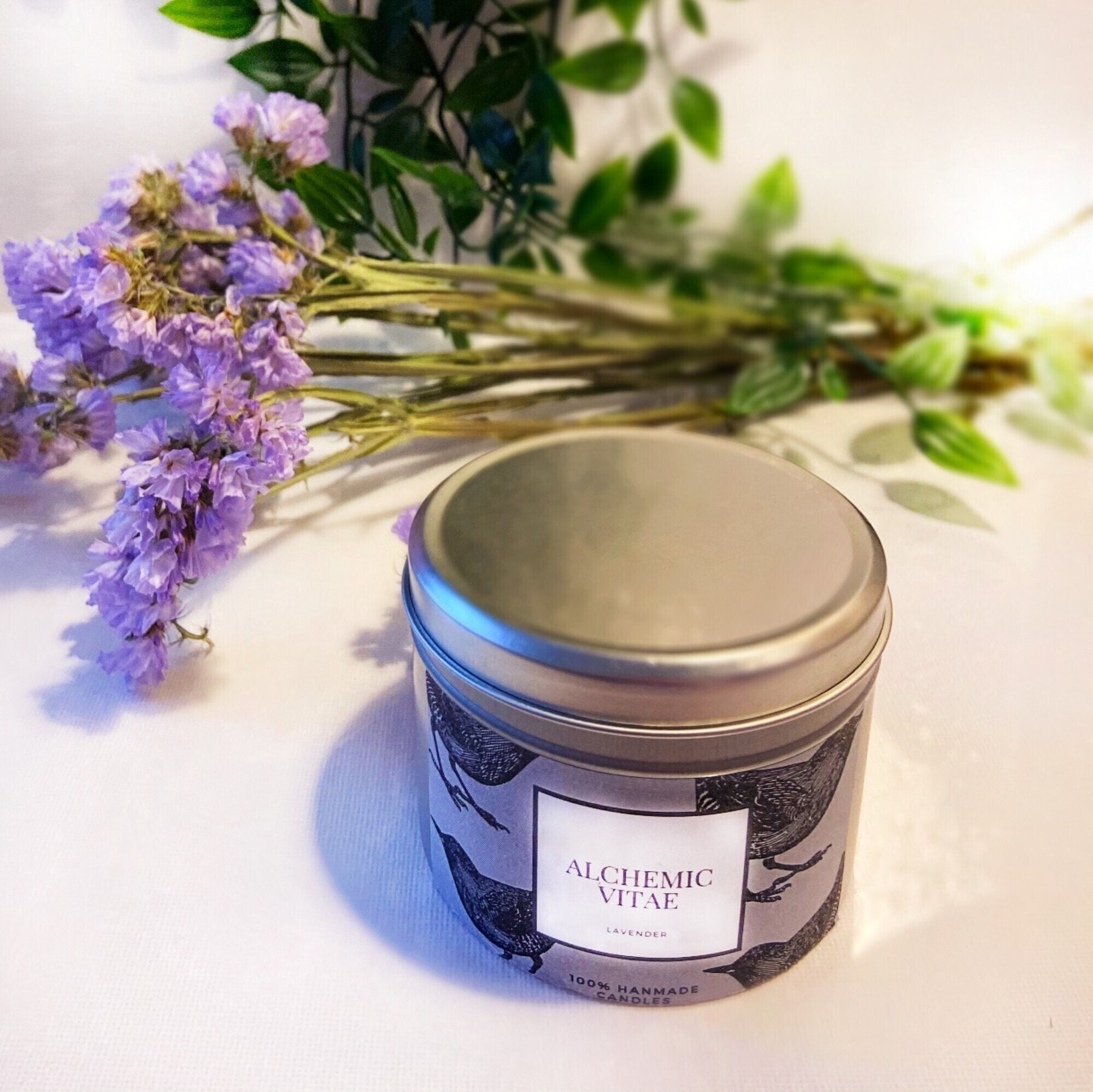 Scented Handmade candle with dried flowers 8.5oz I Handcrafted Etsy