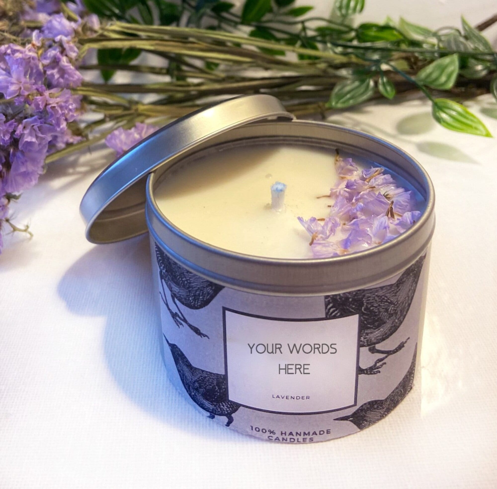 Scented Handmade candle with dried flowers 8.5oz I Handcrafted Etsy