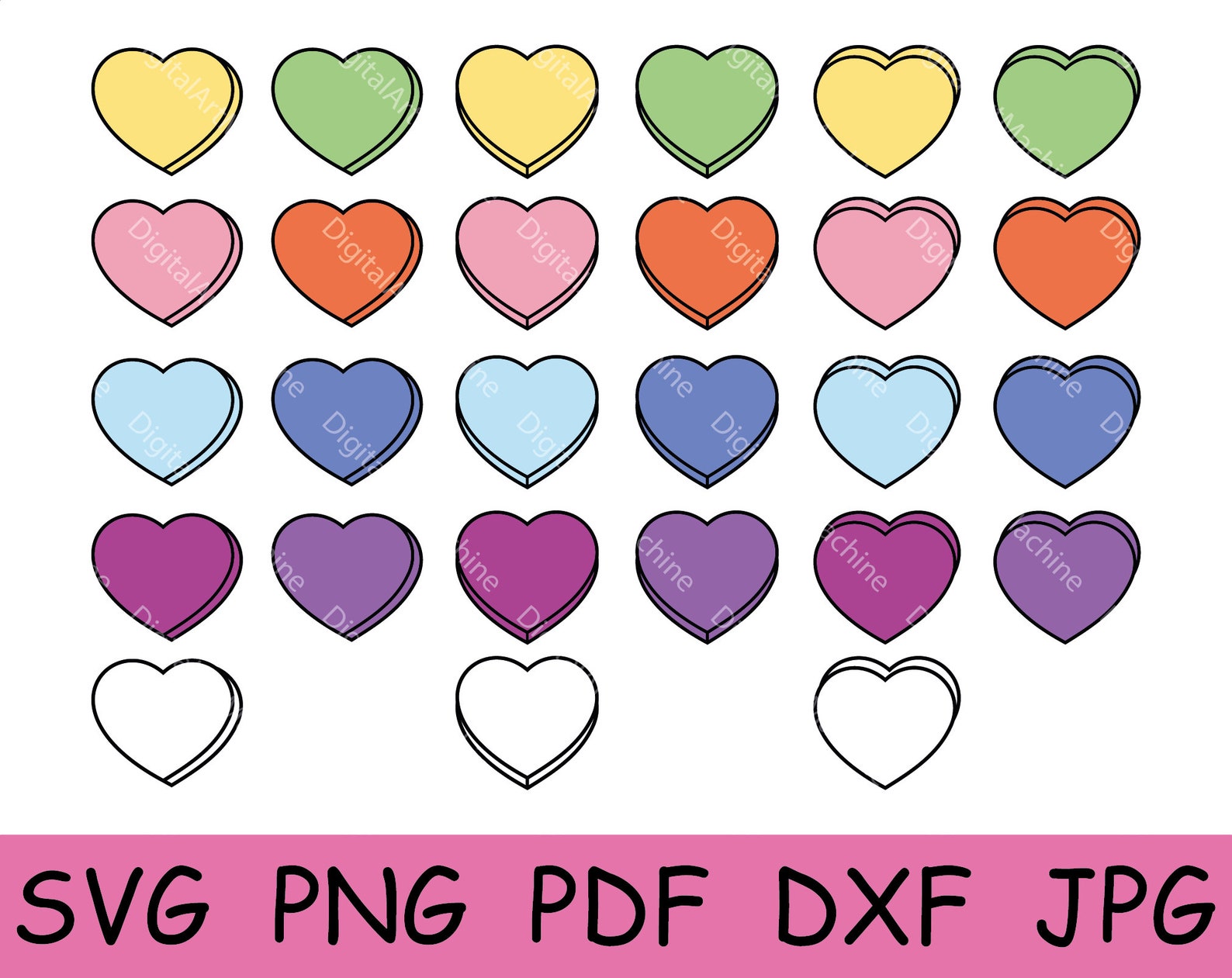 Candy Heart Svg Candy Hearts Svg Valentines Day Svg | Etsy Hong Kong