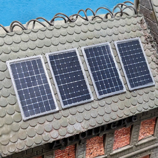 10 solar modules for houses, roofs etc. for N gauge (1:160) | Solar cell kit