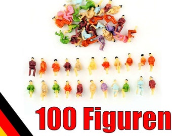 100 Stück Spur N (1:160) sitzende bemalte Figuren - ideal für Tribünen, Konzerte, Shows, Veranstaltungen NEU Modellbau Zubehör - Versand DE