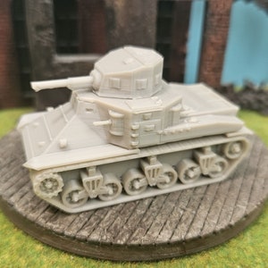 M2A1 Medium US Tank Militair ongeverfd 3D-printmodel WOT in schaal 1/100 1/87 1/72 1/64 1/56 1/48 selecteerbaar