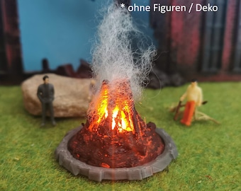 Feu de camp de Pâques XXL avec 2 LEDs avec effet de feu vacillant pour la piste 1:87 (H0) + 1/100 (TT)