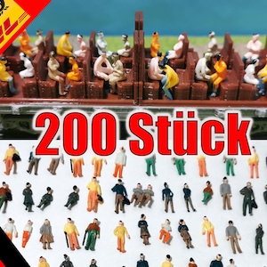 200 pieces figures 1:87 H0 standing + sitting figures model building set NEW - ideal for equipping wagons, trains, stands and much more. NEW