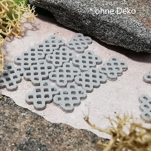 200 pieces of grass pavers, gauge H0 1:87, grey, model making, diorama, landscaping