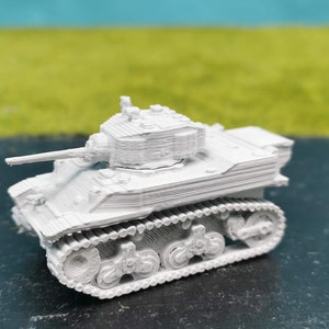M3 Stuart US Tank Model Kit | 28 mm / 20 mm / 15 mm voor grendelgeweer, Flames of War Wargaming | Schaal 1/100 1/87 1/72 1/64 1/56 1/48