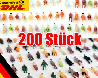 200 stuks N-spoor figuren 1:160 staande + zittende figuren modelbouwset uit DE